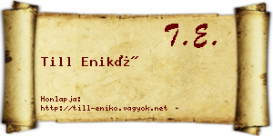 Till Enikő névjegykártya